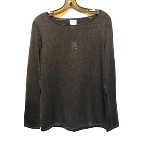 Chico's Chicos 1 S/M Silk Cotton Metallic Stretch Versatile Top Pullover $98 NWT